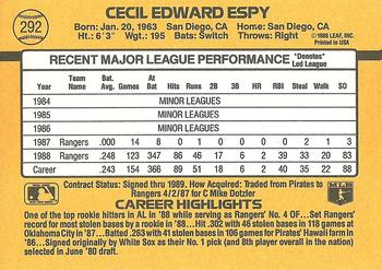 Cecil Espy  baseball card collectible - Main Image 2