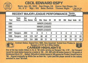 Cecil Espy  baseball card collectible - Main Image 2