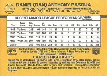 Dan Pasqua  baseball card collectible - Main Image 2