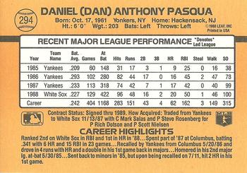 Dan Pasqua  baseball card collectible - Main Image 2
