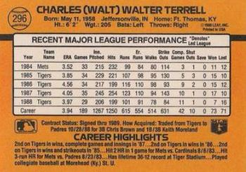 Walt Terrell  baseball card collectible - Main Image 2