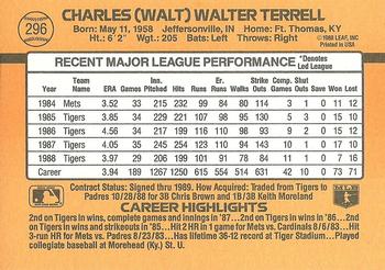 Walt Terrell  baseball card collectible - Main Image 2