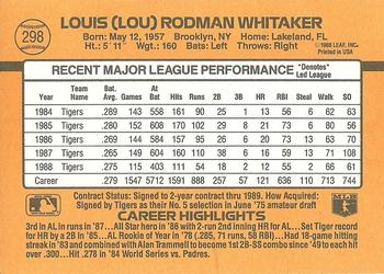 Lou Whitaker  baseball card collectible - Main Image 2