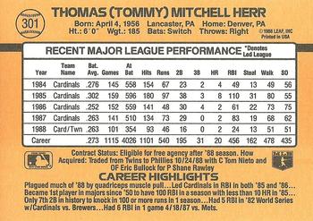 Tommy Herr  baseball card collectible - Main Image 2