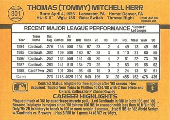 Tommy Herr  baseball card collectible - Main Image 2