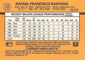 Rafael Santana  baseball card collectible - Main Image 2