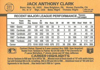 Jack Clark  baseball card collectible - Main Image 2