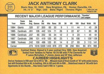 Jack Clark  baseball card collectible - Main Image 2