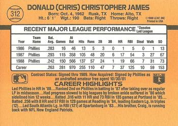 Chris James  baseball card collectible - Main Image 2