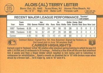 Al Leiter  baseball card collectible - Main Image 2
