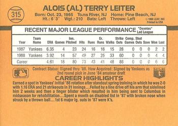 Al Leiter  baseball card collectible - Main Image 2