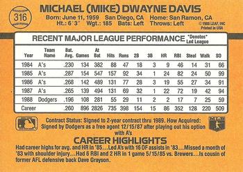 Mike Davis  baseball card collectible - Main Image 2