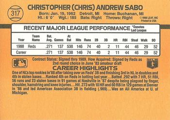 Chris Sabo  baseball card collectible - Main Image 2