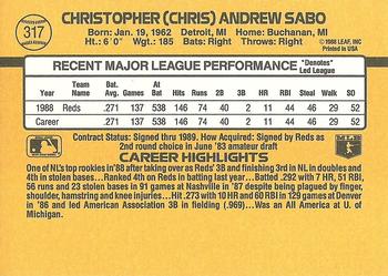 Chris Sabo  baseball card collectible - Main Image 2