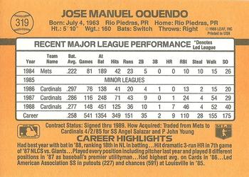 Jose Oquendo  baseball card collectible - Main Image 2