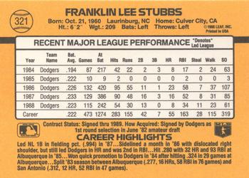 Franklin Stubbs  baseball card collectible - Main Image 2
