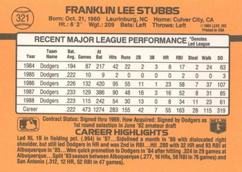 Franklin Stubbs  baseball card collectible - Main Image 2