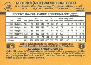 Rick Honeycutt  baseball card collectible - Main Image 2