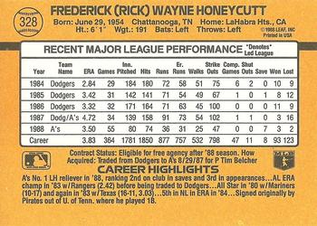 Rick Honeycutt  baseball card collectible - Main Image 2