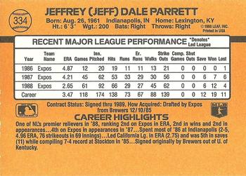 Jeff Parrett  baseball card collectible - Main Image 2