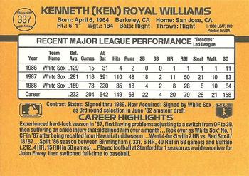 Ken Williams  baseball card collectible - Main Image 2