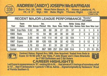 Andy McGaffigan  baseball card collectible - Main Image 2
