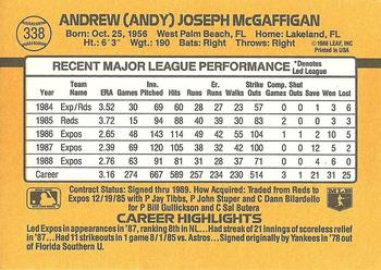 Andy McGaffigan  baseball card collectible - Main Image 2