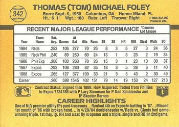 Tom Foley  baseball card collectible - Main Image 2