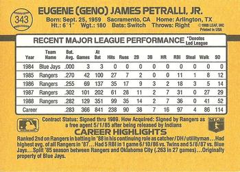 Geno Petralli  baseball card collectible - Main Image 2