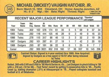 Mickey Hatcher  baseball card collectible - Main Image 2
