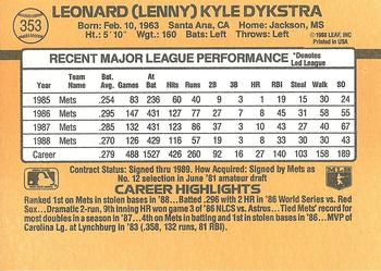 Lenny Dykstra  baseball card collectible - Main Image 2