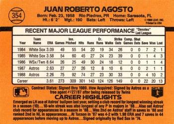 Juan Agosto  baseball card collectible - Main Image 2