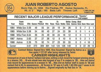 Juan Agosto  baseball card collectible - Main Image 2