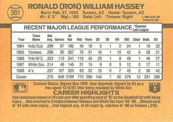 Ron Hassey  baseball card collectible - Main Image 2