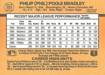 Phil Bradley  baseball card collectible - Main Image 2
