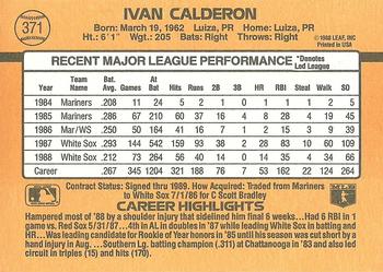 Ivan Calderon  baseball card collectible - Main Image 2