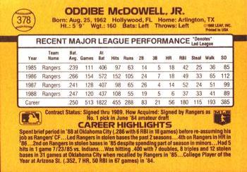 Oddibe McDowell  baseball card collectible - Main Image 2