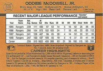 Oddibe McDowell  baseball card collectible - Main Image 2
