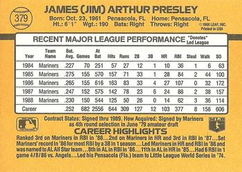 Jim Presley  baseball card collectible - Main Image 2