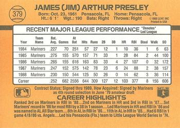 Jim Presley  baseball card collectible - Main Image 2
