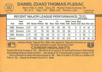Dan Plesac  baseball card collectible - Main Image 2