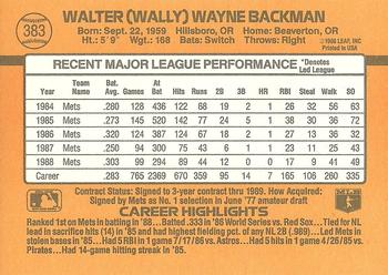 Wally Backman  baseball card collectible - Main Image 2