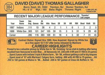 Dave Gallagher  baseball card collectible - Main Image 2