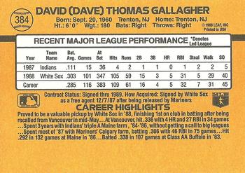 Dave Gallagher  baseball card collectible - Main Image 2