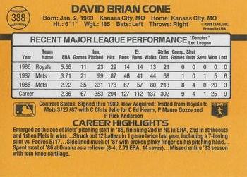 David Cone  baseball card collectible - Main Image 2