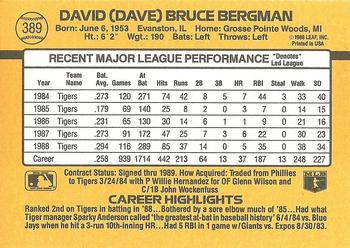 Dave Bergman  baseball card collectible - Main Image 2
