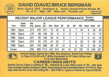 Dave Bergman  baseball card collectible - Main Image 2