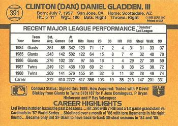 Dan Gladden  baseball card collectible - Main Image 2