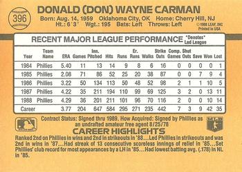 Don Carman  baseball card collectible - Main Image 2