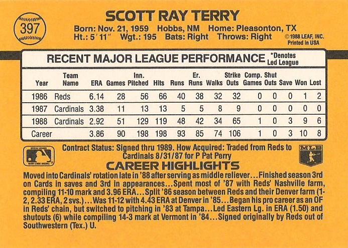 Scott Terry  baseball card collectible - Main Image 2